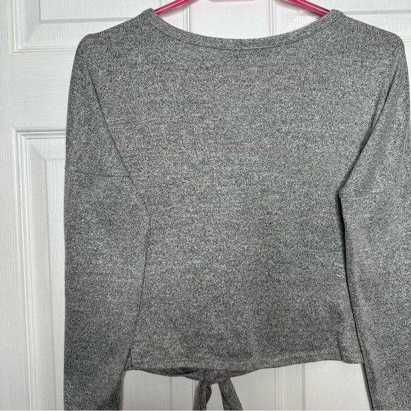 Brit & Bri Cardigan Buttoned Tie-Front Grey Size Medium - Picture 11 of 16